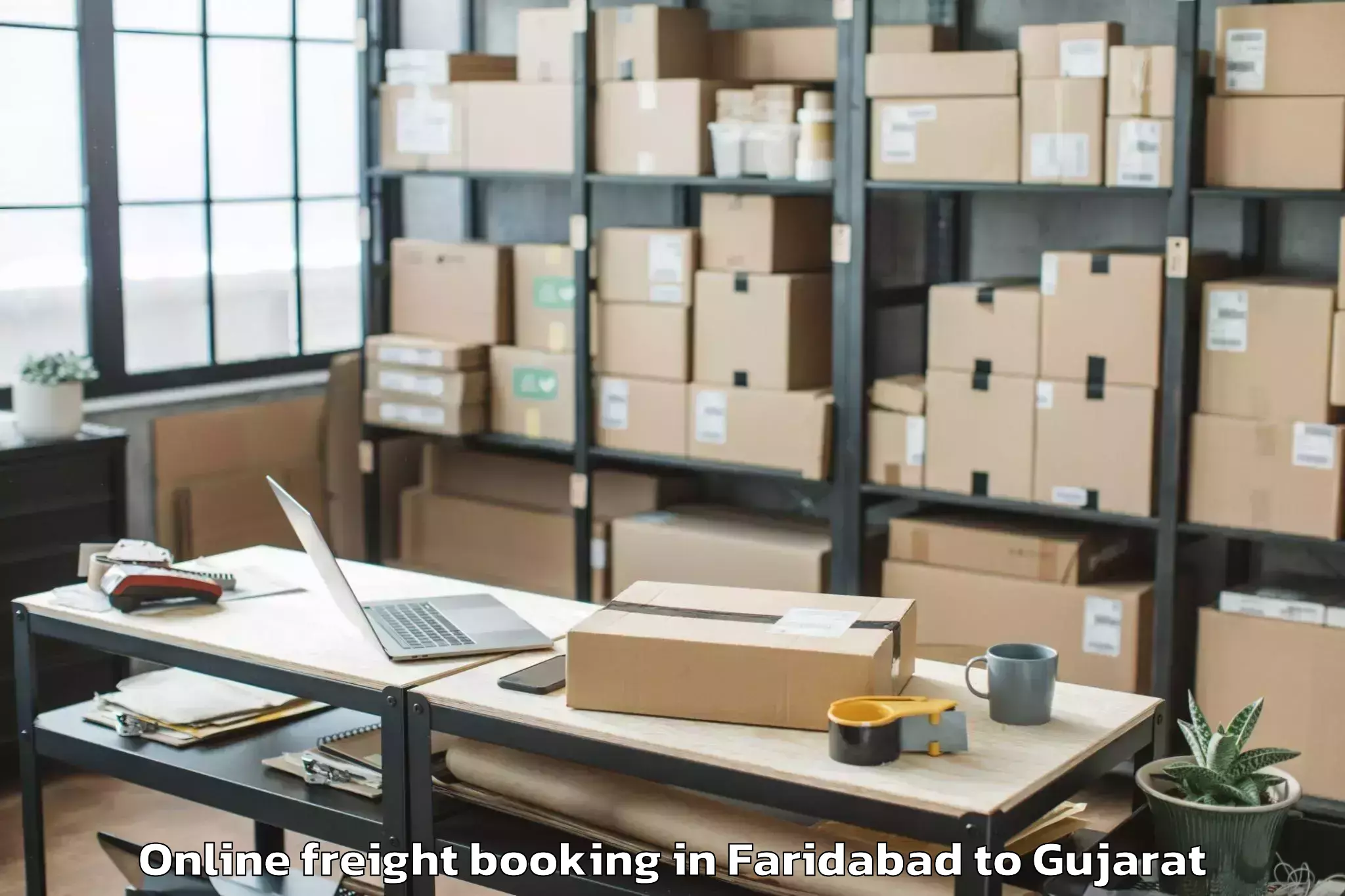 Professional Faridabad to Visavadar Online Freight Booking